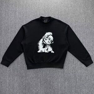 Emporio Armani French Terry Crewneck Bulldog Embroidery Sweatshirt